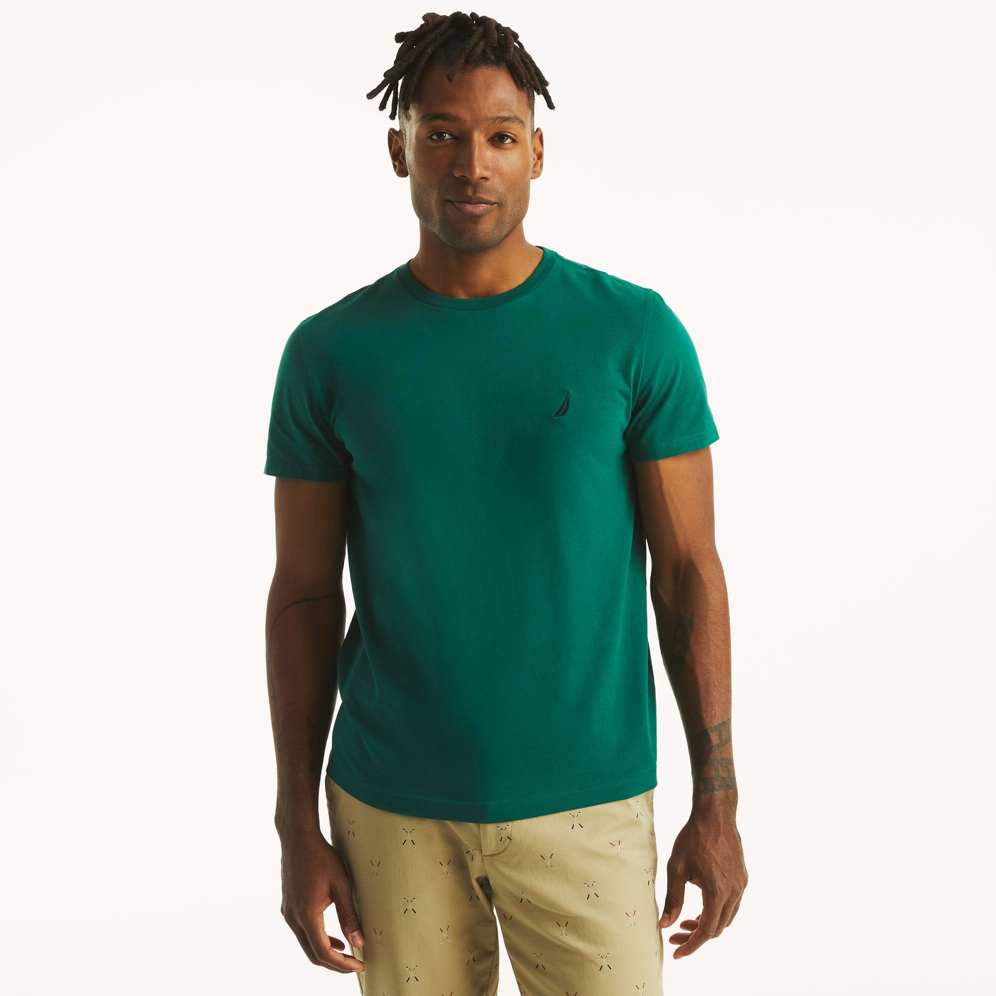 

Футболка мужская Nautica Solid с круглым вырезом, цвет green leaf