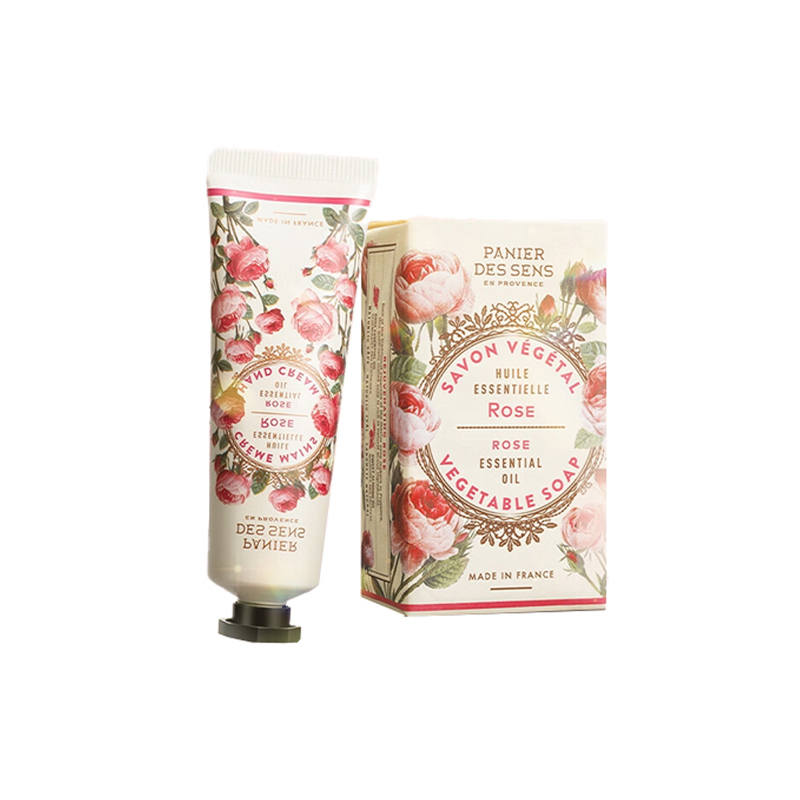 Набор косметических средств Panier des Sens Rejuvenating Rose: крем для рук, 30 мл + мыло с эфирным маслом розы, 150 г — фото 4