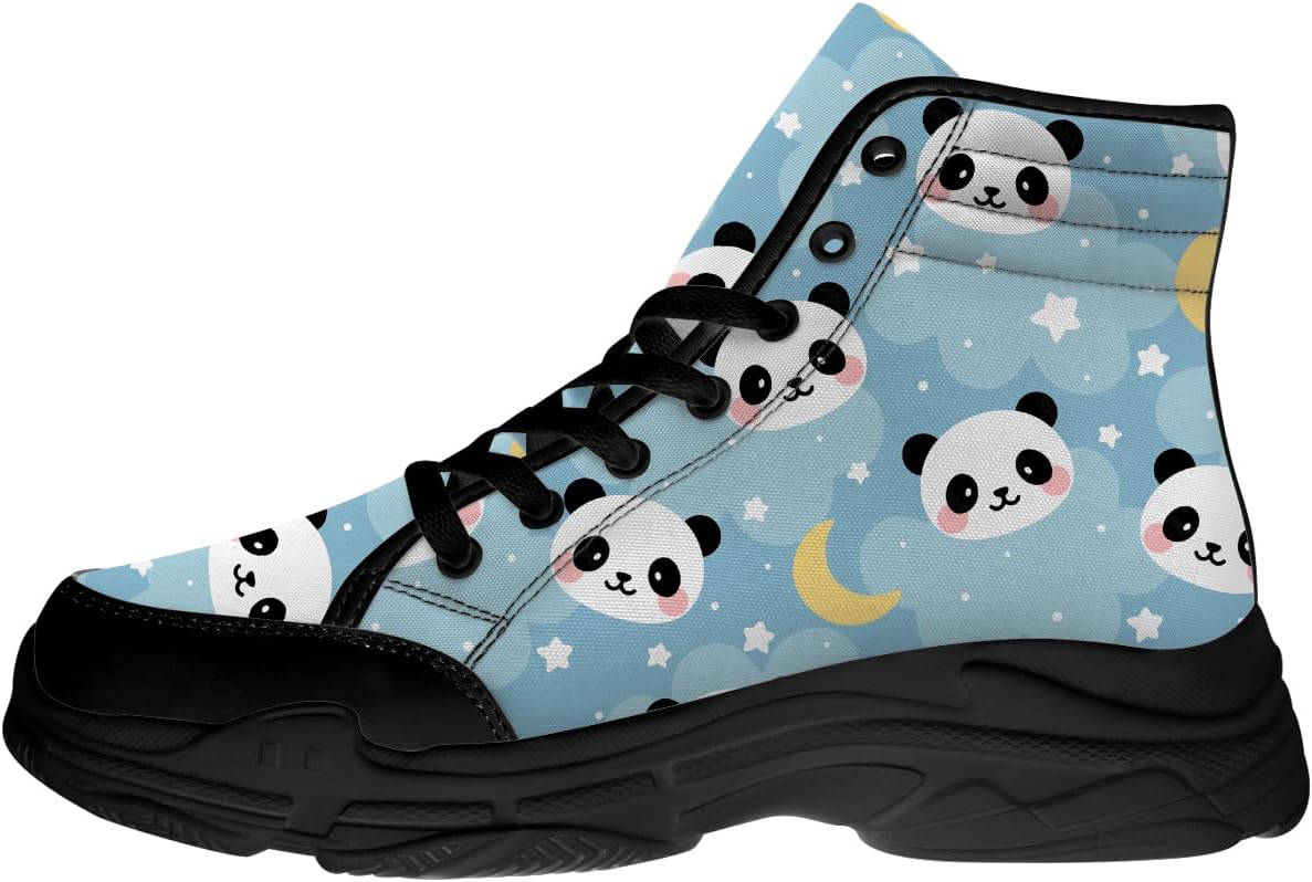 

Кроссовки Quorax Panda для мужчин и женщин, высокие, на шнуровке, текстильные, подарок для него и для нее, белый/черный/синий