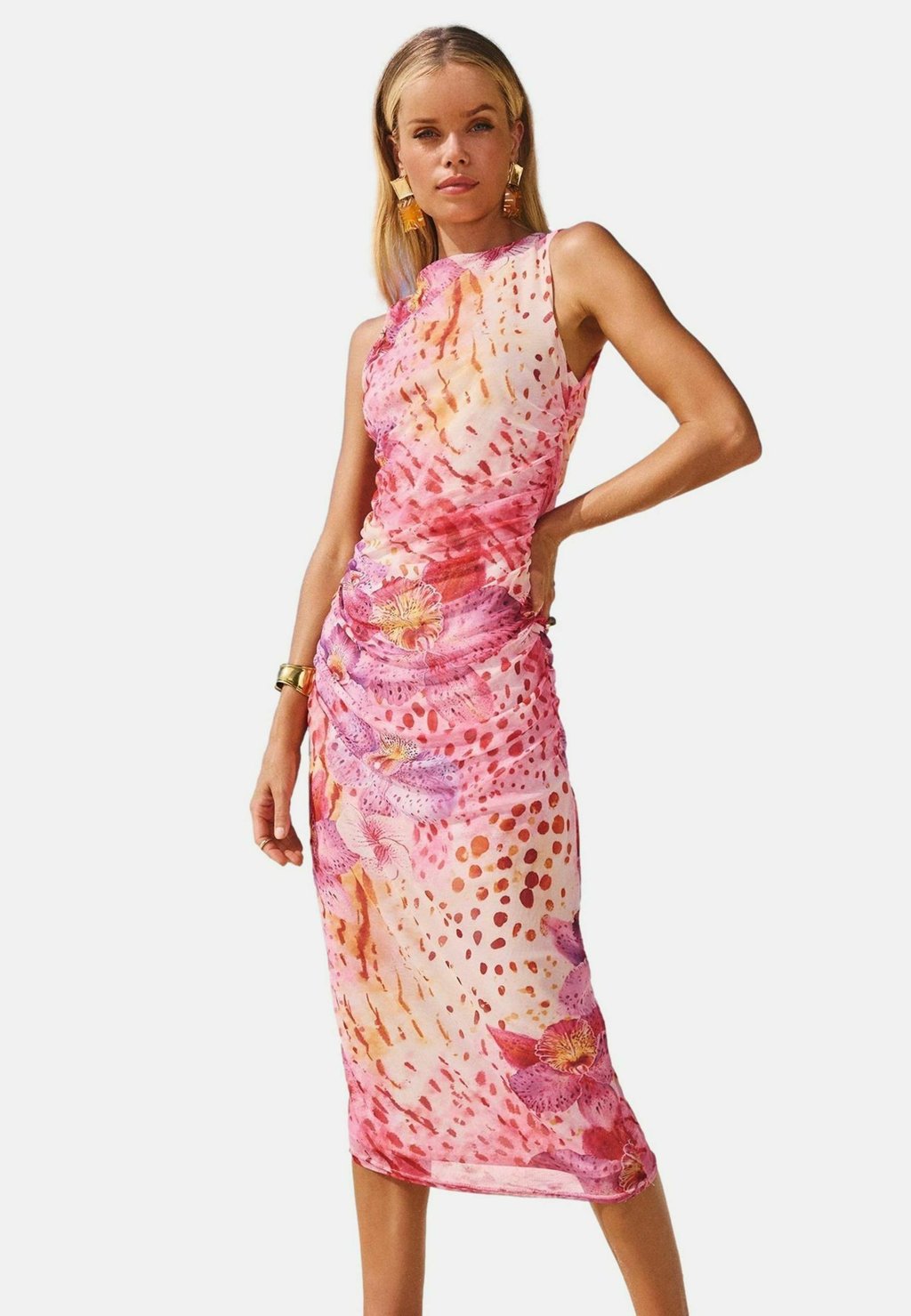 

Платье-футляр PETITE FIT - PRINTED SLEEVELESS MIDI Lipsy, розовый