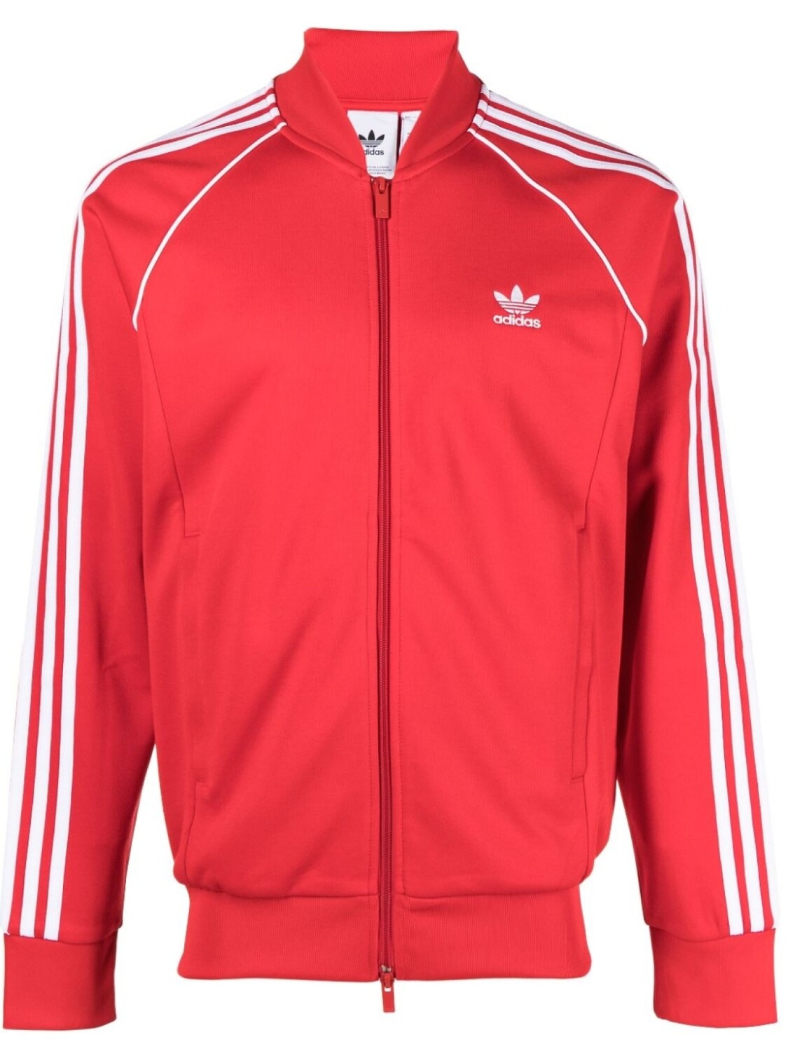 

adidas толстовка на молнии с логотипом Trefoil, красный