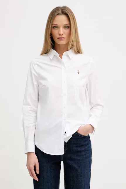 Рубашка классическая Classic Fit Poplin U.S. Polo Assn., белый — фото 4