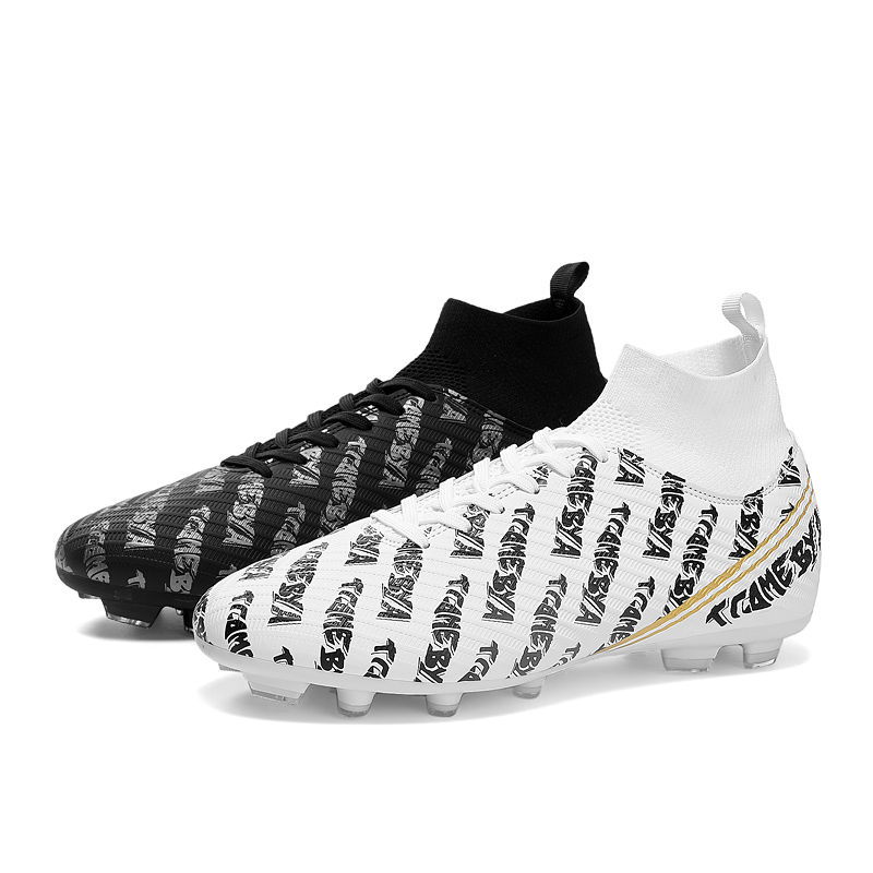 

Double dice Противоскользящие футбольные бутсы унисекс — черно-белые разноцветные с длинными шипами, цвет Mismatched Black and White Long Studs