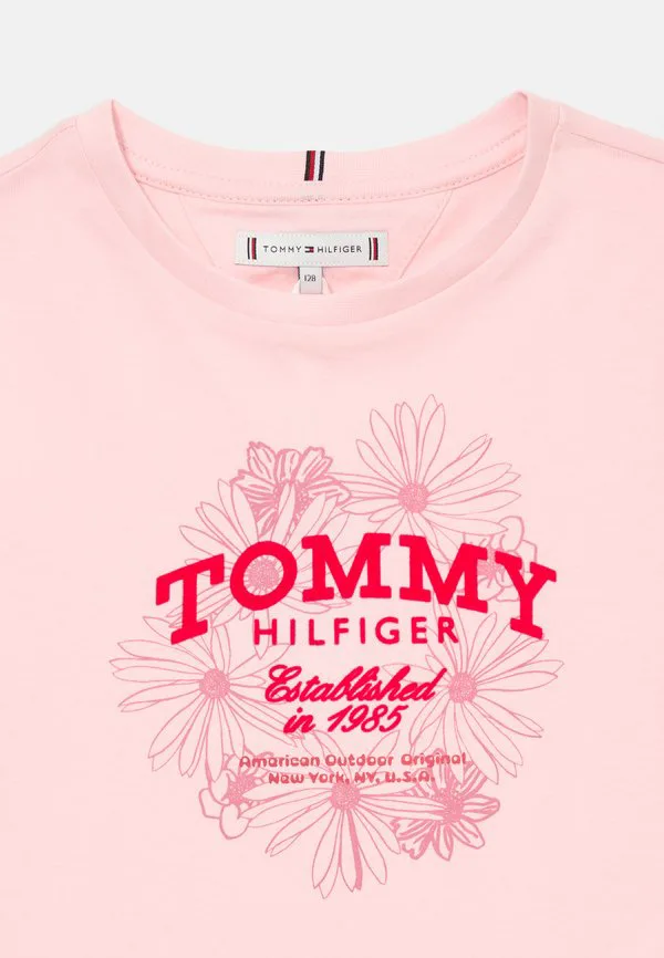 Футболка с цветочным принтом и логотипом, облегающего кроя. Tommy Hilfiger, Duchess Pink — фото 3