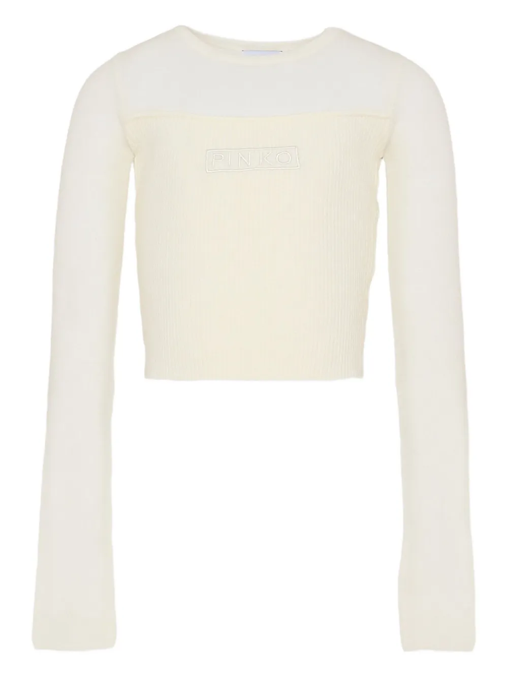 

Вязаный свитер с вышитым логотипом Pinko Kids, белый