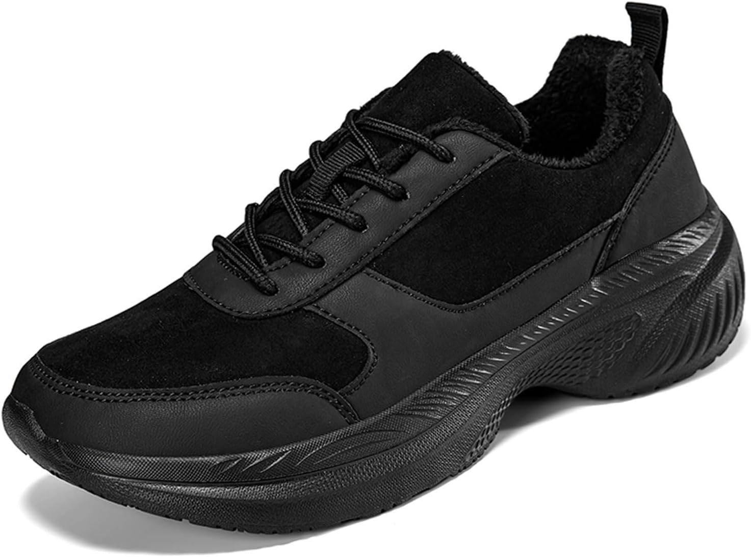 

Мужские замшевые кроссовки на высокой платформе с вставками, поддержкой свода стопы Xhognls, черный