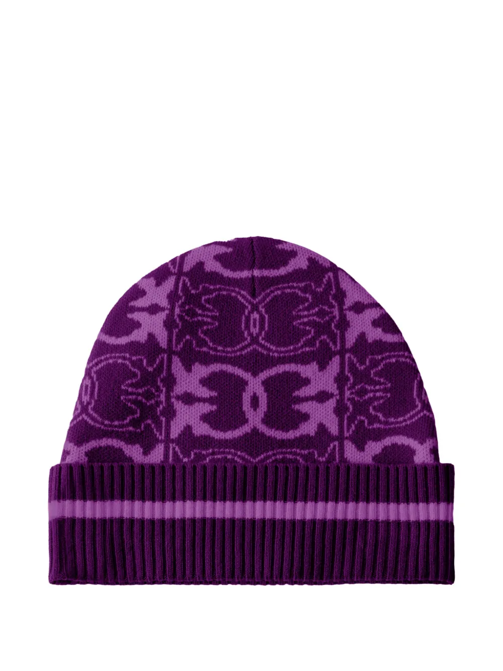 

Шапка-бини в рубчик с узором PINKO, фиолетовый