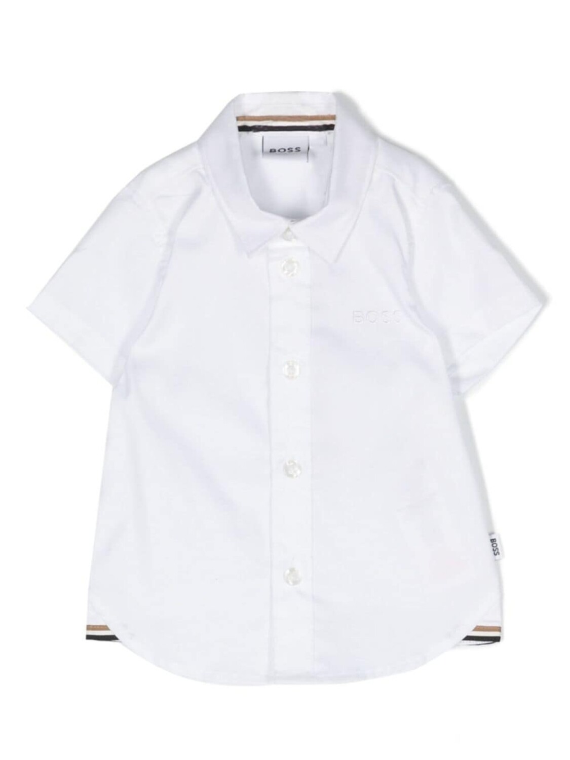 

BOSS Kidswear рубашка с вышитым логотипом, белый