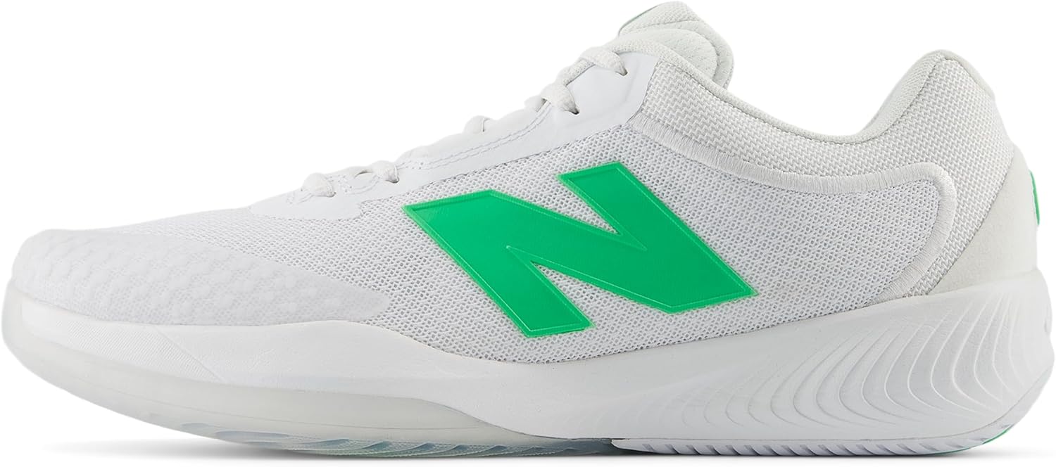 Мужские теннисные кроссовки New Balance FuelCell 996 V6 для жесткого корта, белый/зеленый — фото 2