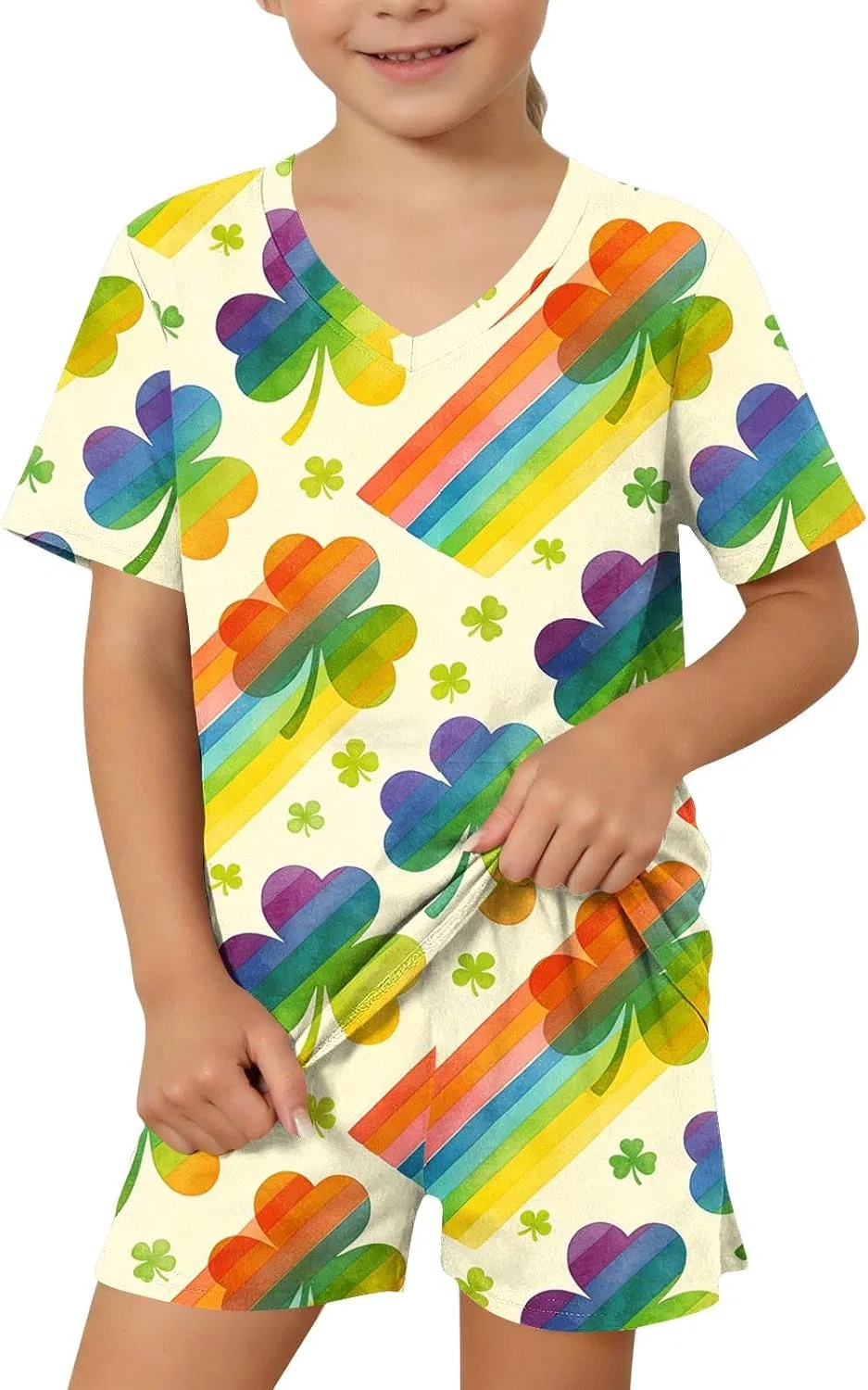 Детский спортивный костюм Zzalalana, 2 предмета, футболка и шорты, Multicolor2 — фото 4