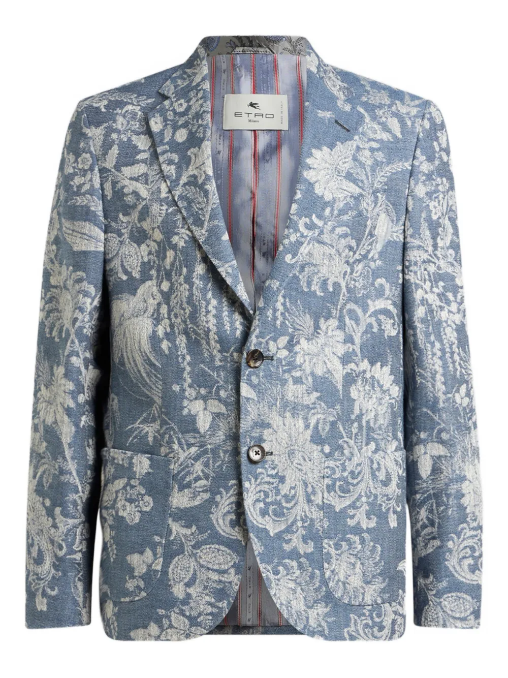 Жаккардовый жакет с цветочным узором Etro, синий