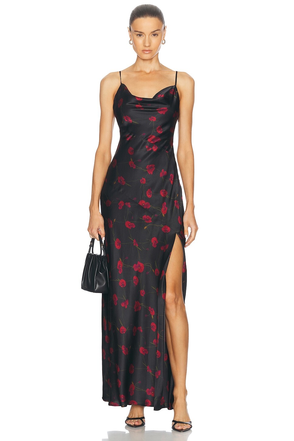 

Длинное платье Ariel с воротником-хомутом Nicholas, цвет Poppy Floral Black
