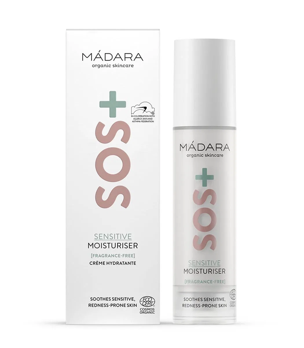 Крем для лица Mádara — Легкий увлажняющий «SOS+ Sensitive» от Organic Skincare, 50 мл