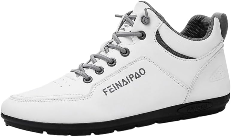 

Мужские повседневные кроссовки на шнуровке - модные, удобные, устойчивые к скольжению, прочные, подходят для использования на улице и для путешествий Fusecottc, белый