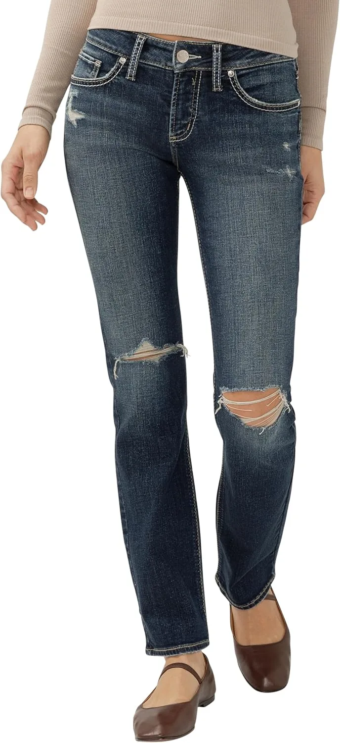 

Silver Jeans Co. Женские джинсы Britt Low Rise Curvy Fit Straight Leg - Legacy