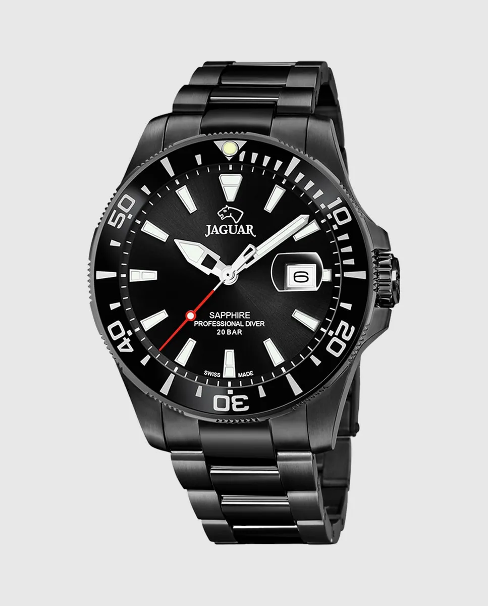 

J989/1 Мужские часы Executive из черной стали Jaguar, черный