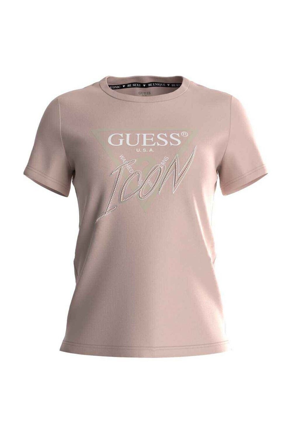 

ЖЕНСКАЯ ФУТБОЛКА СТАНДАРТНОГО КРОЯ SS CN Guess, розовый