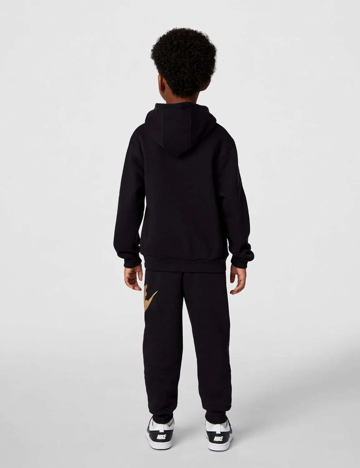 Спортивный костюм с логотипом Nike, 2 предмета, черный/золотой — фото 3