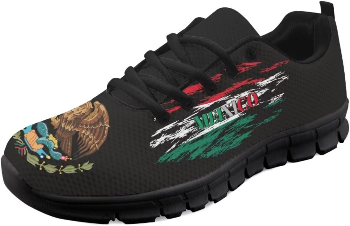 

Мужские и женские кроссовки для бега по дороге, тенниса, ходьбы, с шнуровкой, для тренировок, спорта и походов, легкие Getelinseng, Mexican Flag Bold Eagle