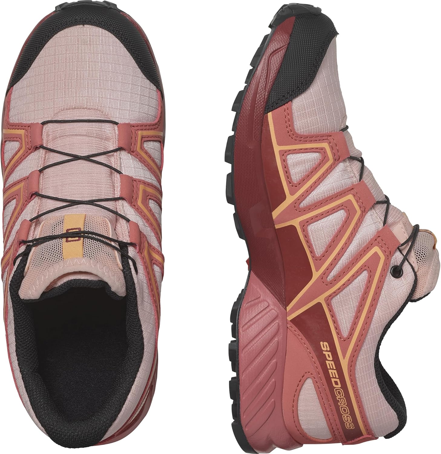 Детские водонепроницаемые кроссовки Salomon SPEEDCROSS CLIMASALOMON, English Rose/Cow Hide/Cantaloupe — фото 4