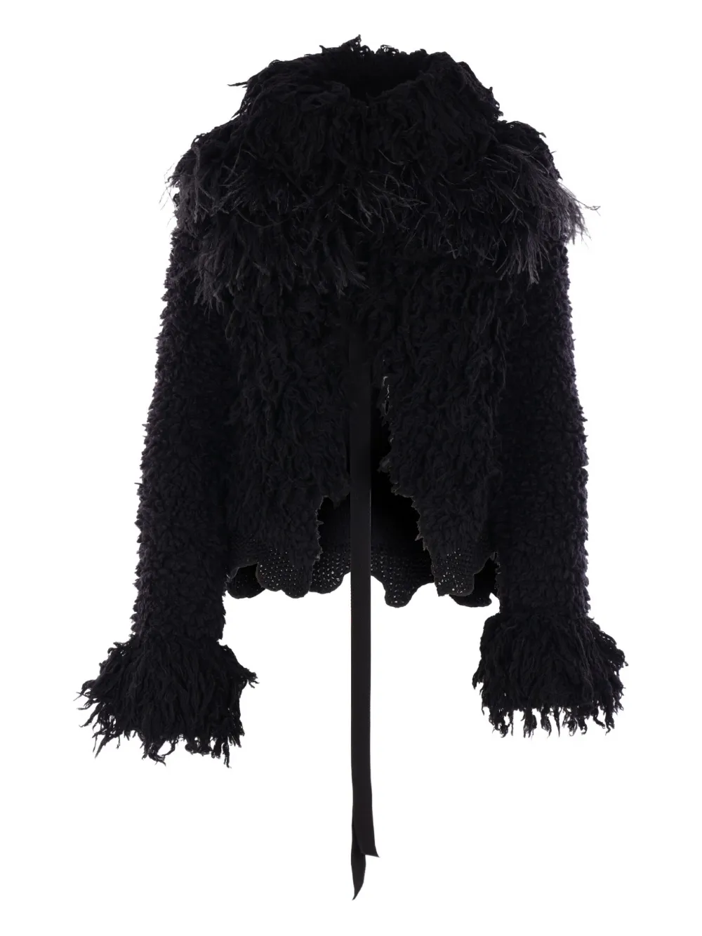 

Жакет с перьями Ann Demeulemeester, черный