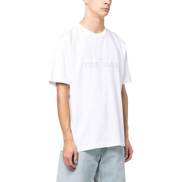 Футболка stitches logo t-shirt 'white' Stone Island, белый — фото 3