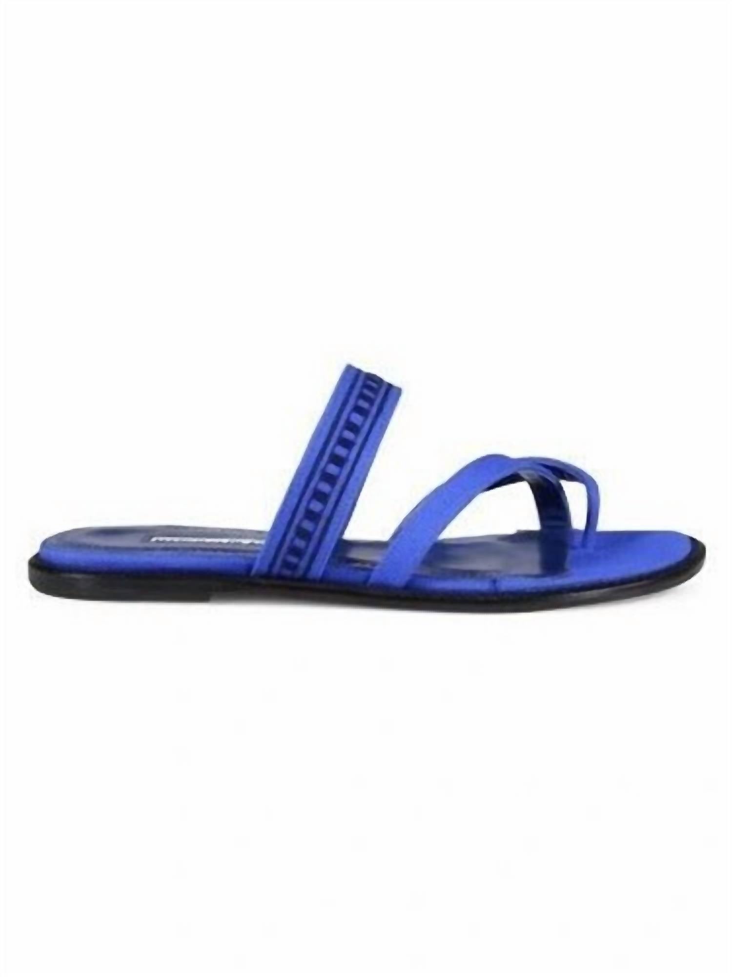 Women's Sandals In Cotton Blue Manolo Blahnik