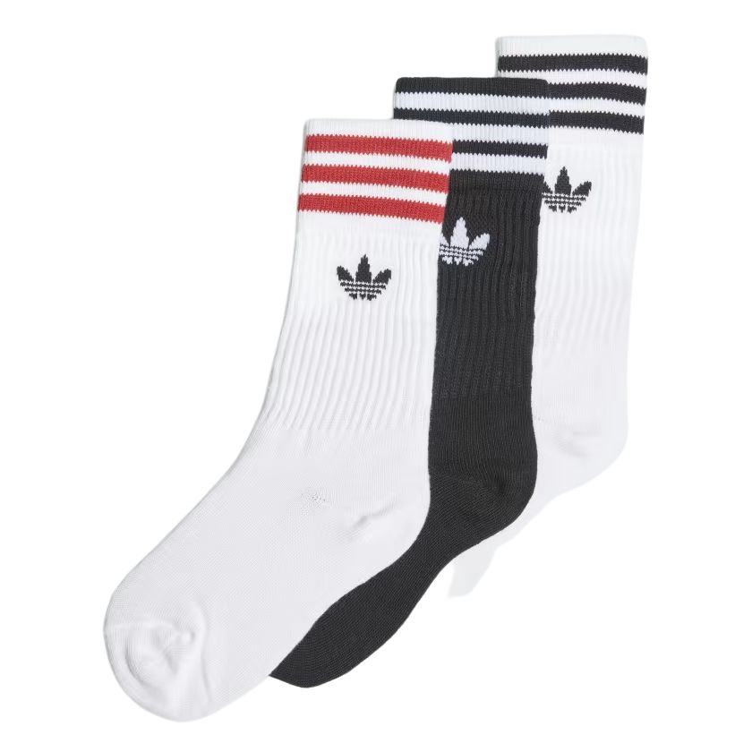 

Носки Crew 3 пары Коллекция Trefoil Детские 3-7 лет Adidas Originals, 3 пары (Белый Красный/Черный Белый/Белый Черный)