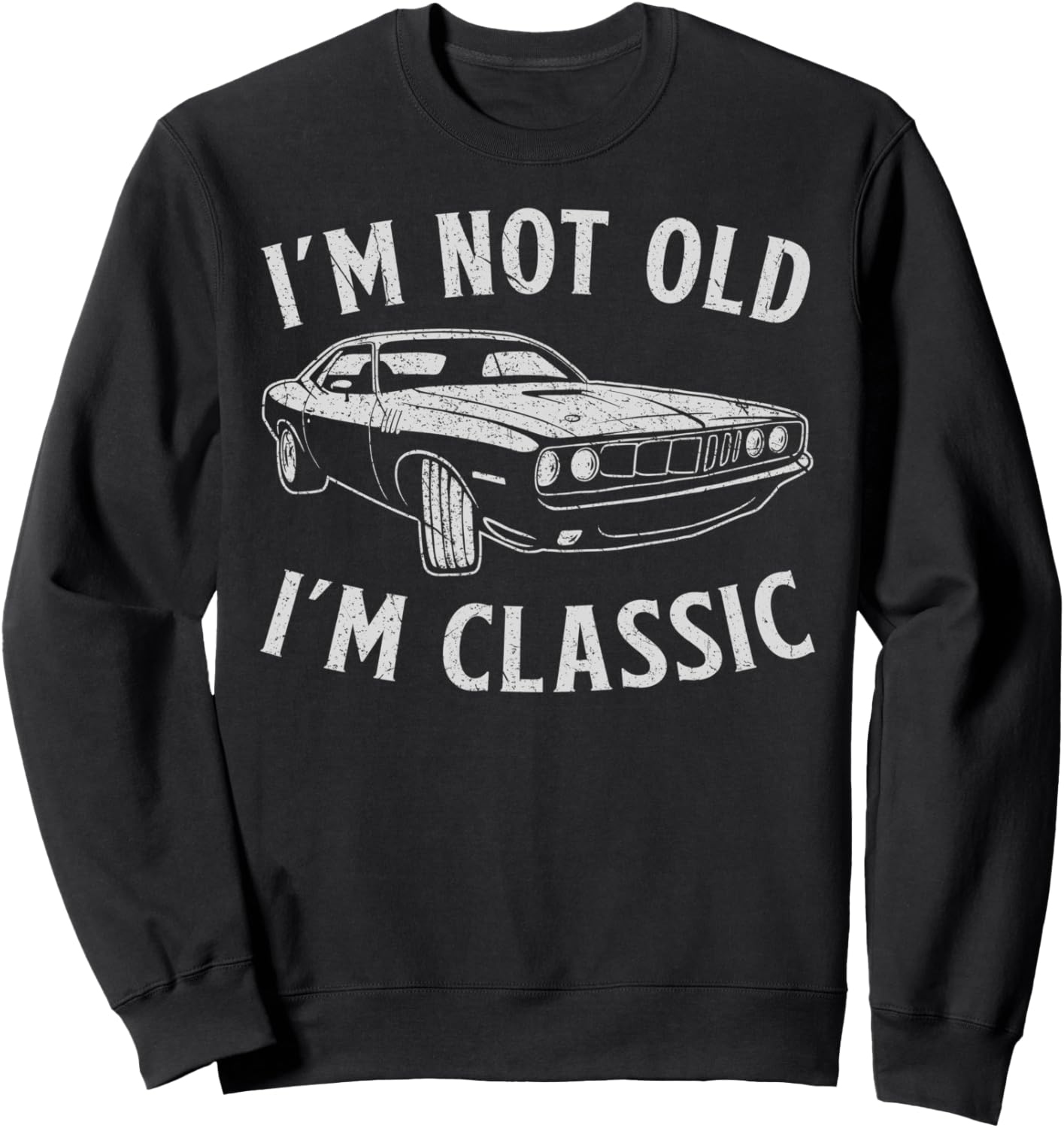 

Толстовка с забавным принтом Я не старый, я классический - мужская и женская Funny I'M Not Old I'M Classic Muscle Car Graphic, черный