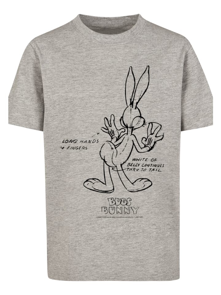 

Футболка F4NT4STIC Looney Tunes Bugs Bunny White Belly, пестрый серый