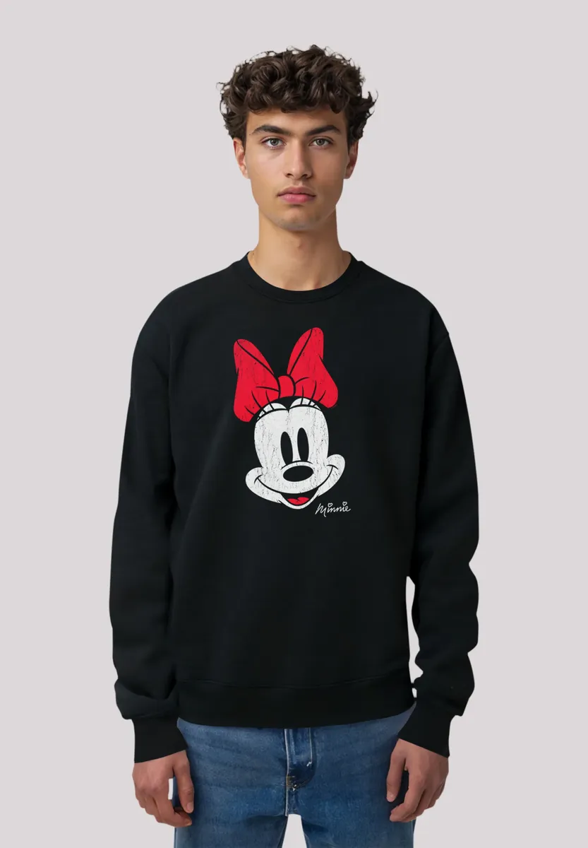 

F4NT4STIC Толстовка "Disney Mickey Mouse Minnie Face Vintage Look", премиум-качество, черный