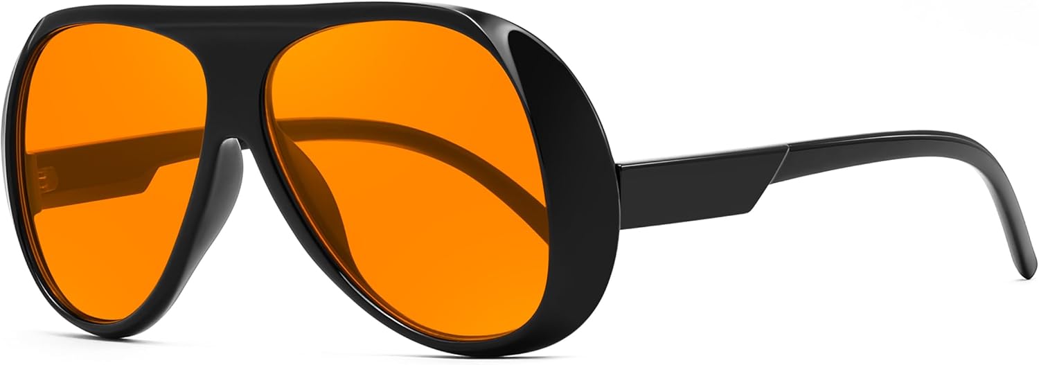 

Солнцезащитные очки-авиаторы FEISEDY в стиле ретро, ​​большие, большие, для женщин и мужчин, модные, винтажные, в стиле 70-х, квадратные, модель B0344, Black Frame Orange Lens