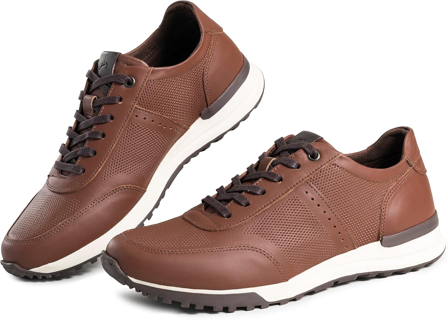 

Кожаные кроссовки VELEZ для мужчин - деловая повседневная обувь - модные кеды на шнуровке, коричневый