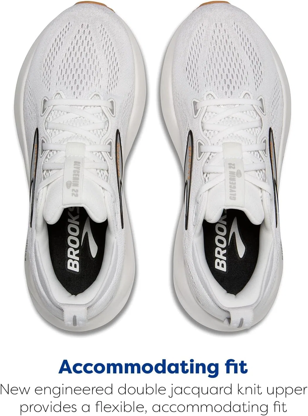 Мужские беговые кроссовки Brooks Glycerin 22 нейтрального цвета, White Grey Black — фото 4