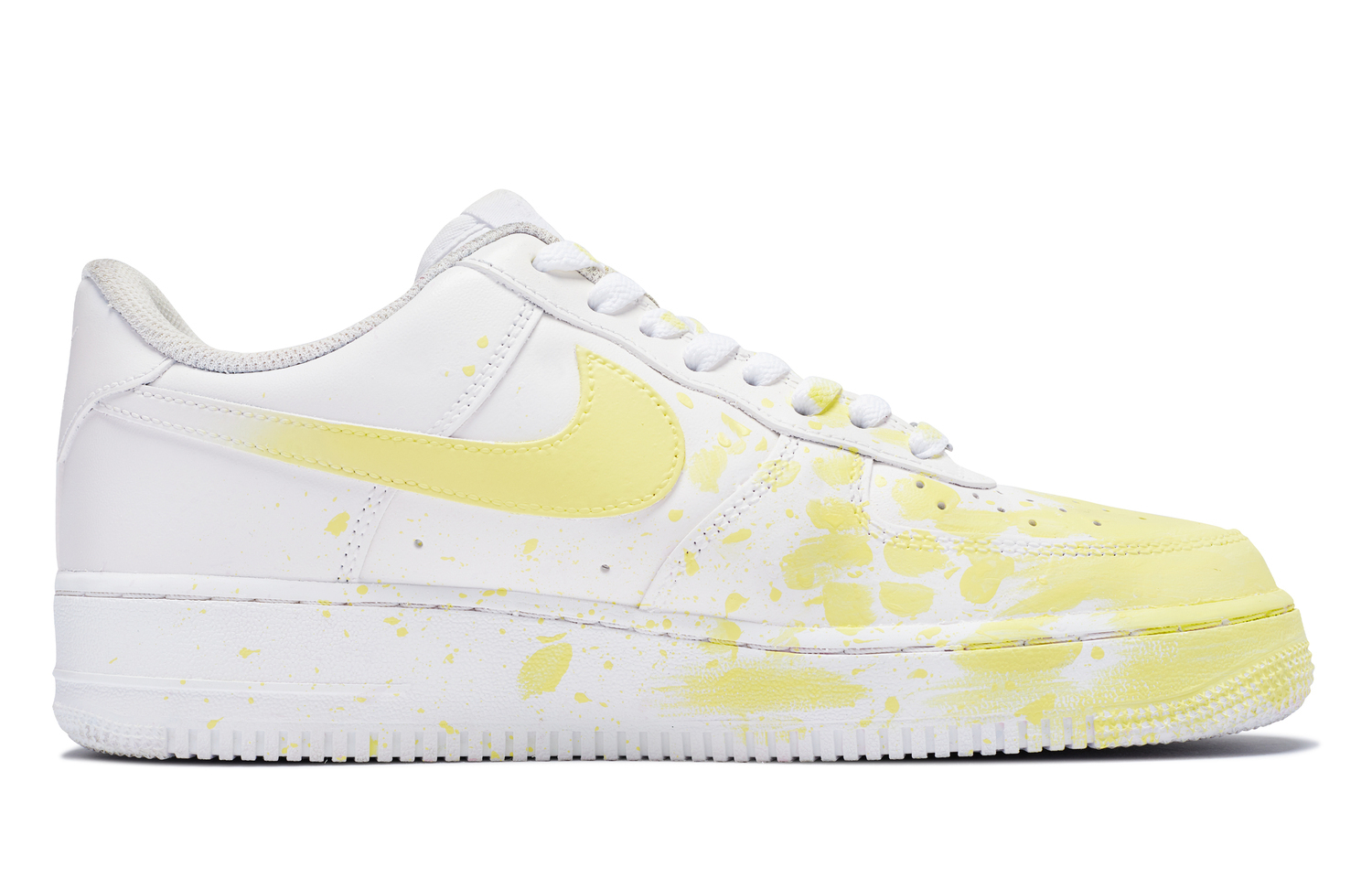 Nike Женские скейтерские кроссовки Air Force 1 низкие желто-белые, цвет Yellow White — фото 3
