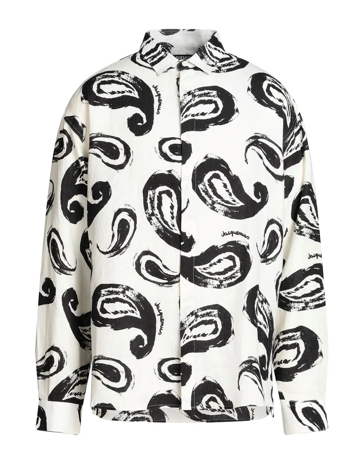 Рубашка двухцветная LE RAPHIA JACQUEMUS белая