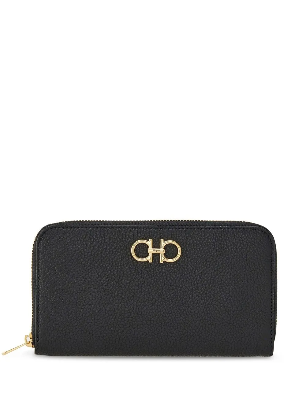 

Кошелек на молнии с декором Gancini Ferragamo, черный