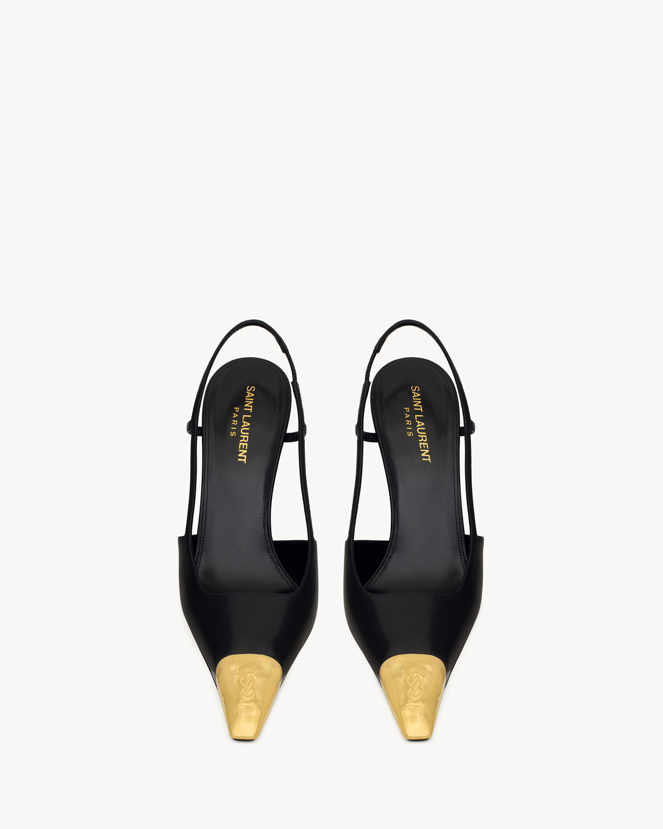 Туфли-лодочки JEANNE на ремешке из гладкой кожи Saint Laurent, черный — фото 2