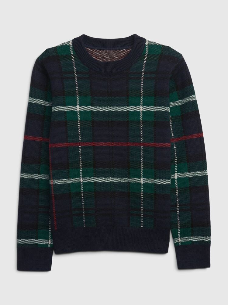 

Детский клетчатый свитер Gap, синий