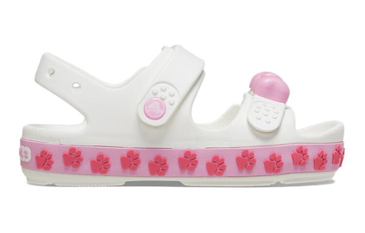 Детские сандалии детские белые/розовые Crocs, розовый — фото 2