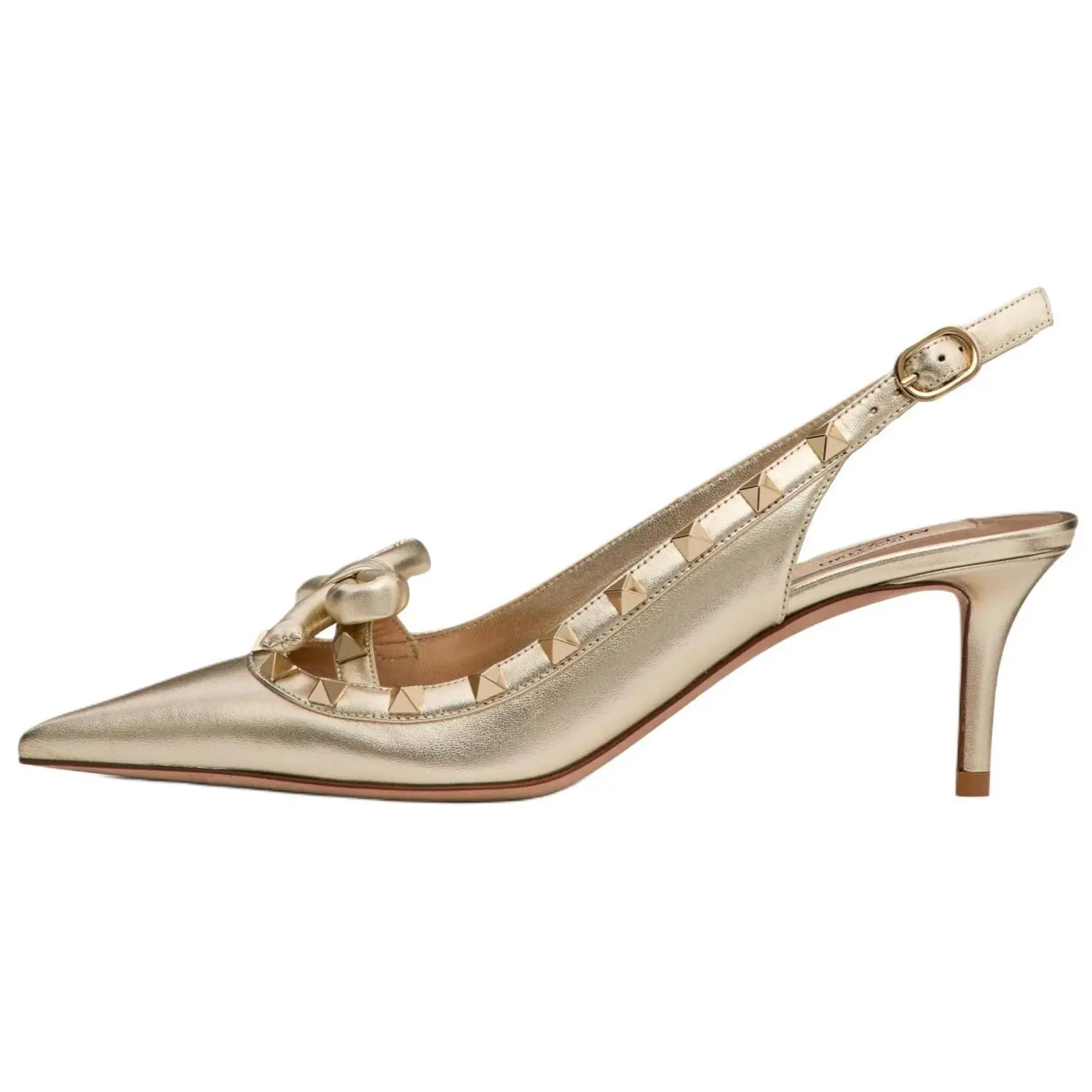 Женские туфли ROCKSTUD Slim Heel High Heel, золотистые Valentino, Gold