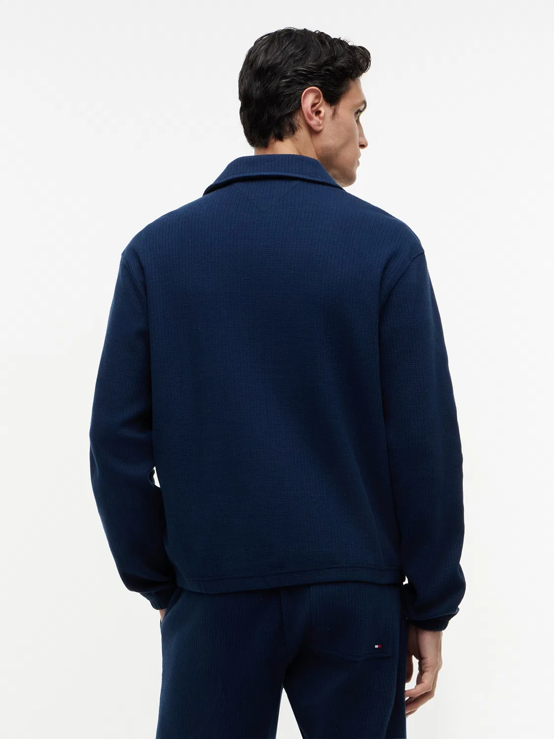 Вязаный кардиган Tommy Hilfiger Waffle Ivy темно-синего цвета — фото 3
