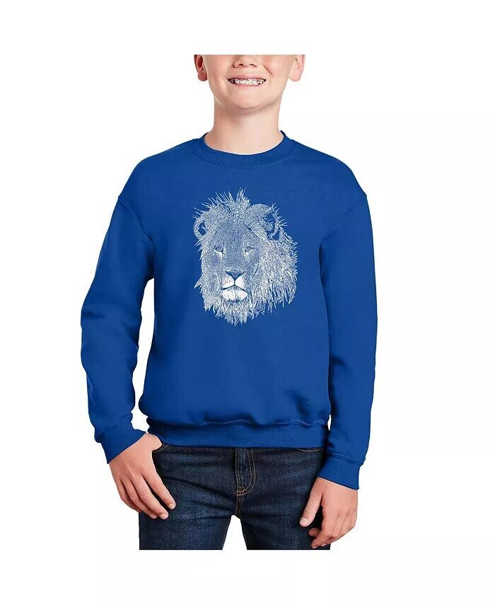 

Lion — толстовка с круглым вырезом Big Boy's Word Art La Pop Art, синий