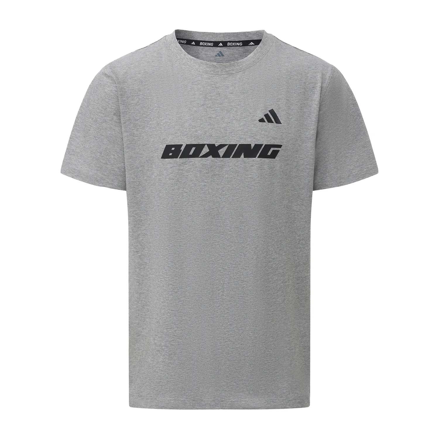 Adidas Футболка с круглым вырезом и короткими рукавами из трикотажа унисекс серо-черная