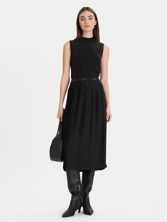 Плиссированная юбка regular fit LV044D632G Calvin Klein, черный — фото 2