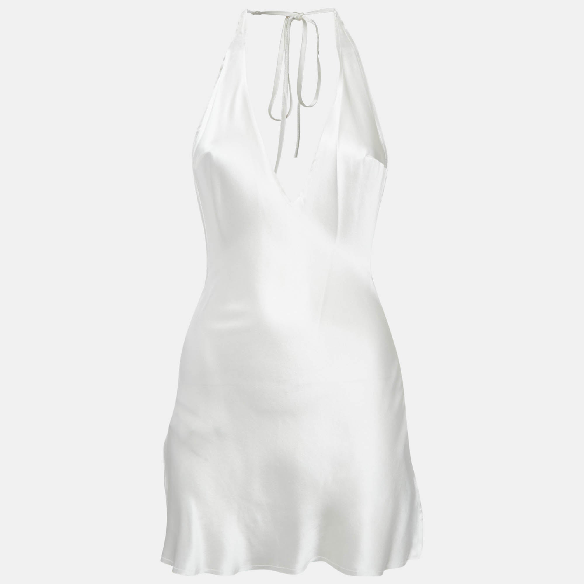 

Платье «Are You Am I» из белого атласа и шелка (мини-платье)