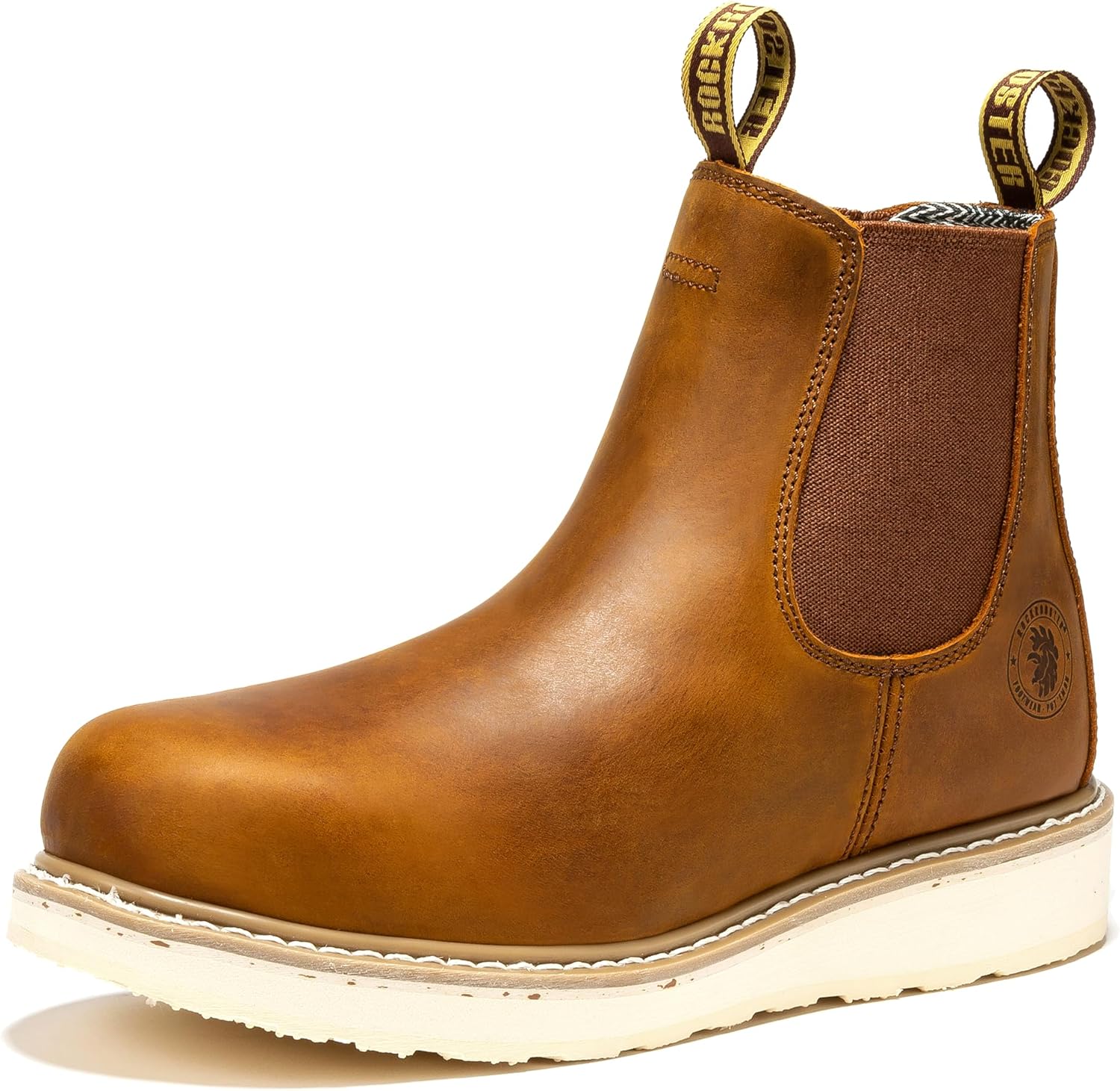 

Мужские ботинки ROCKROOSTER Capitola с защитным носком из стали, без шнурков, высота 15 см, модель Chelsea Wedge, подошва с протектором для сцепления, 100 кожа, против усталости, Sap102st, Choose 1 Size Smaller Than Usual, Please!!!