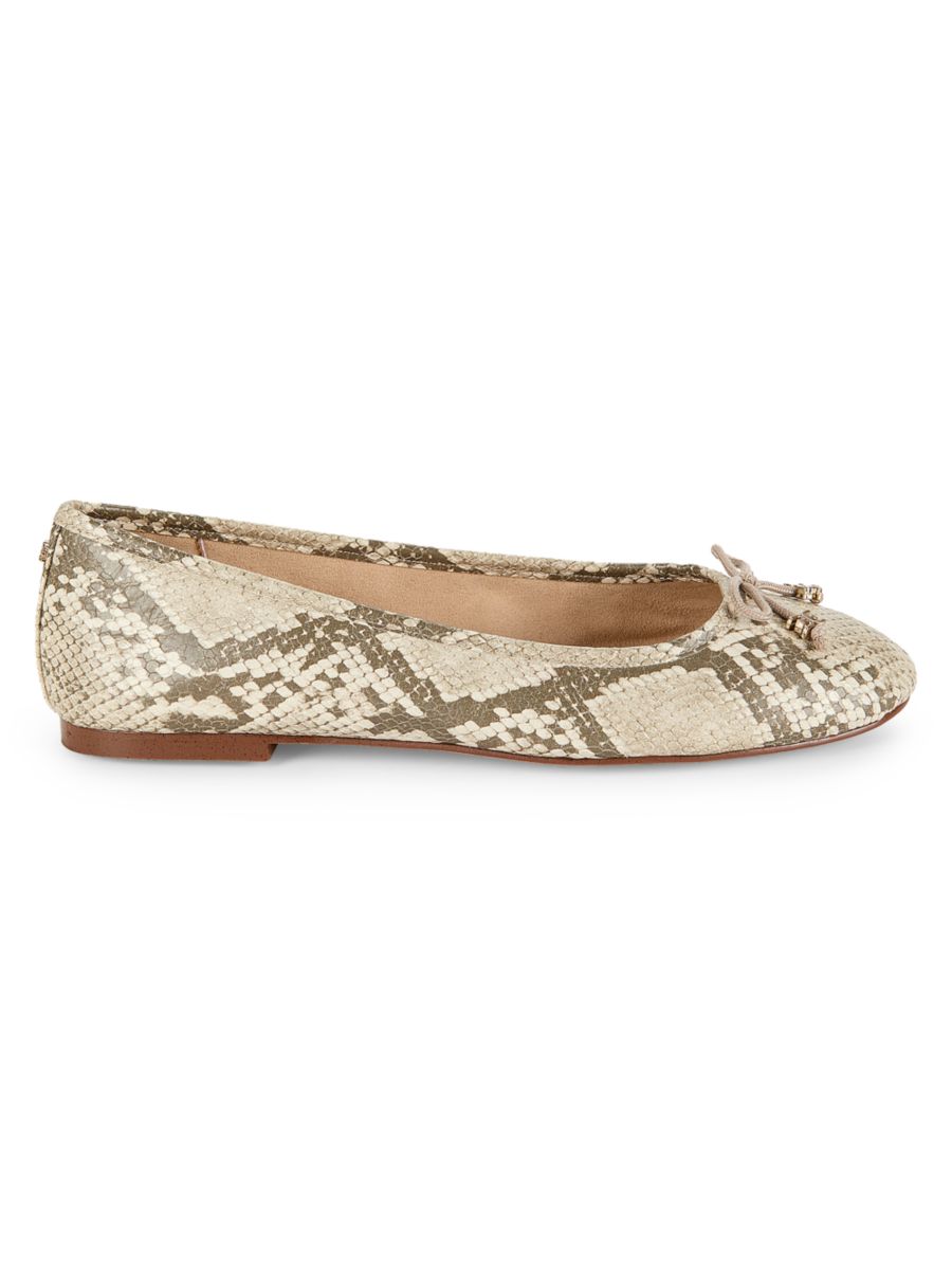 Балетки Flora с тиснением под питона Sam Edelman, цвет Roccia
