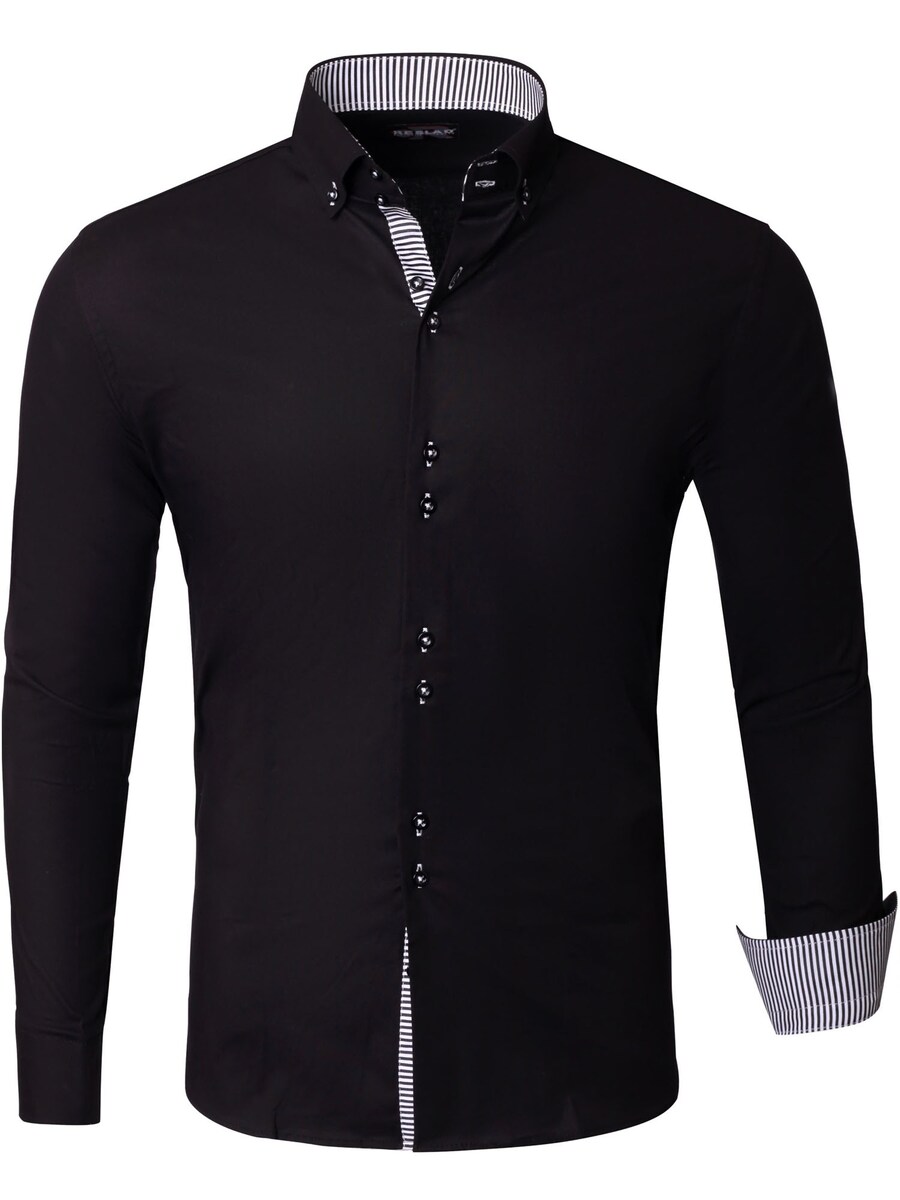 

Рубашка Slim Fit на пуговицах Reslad RS7117, черный