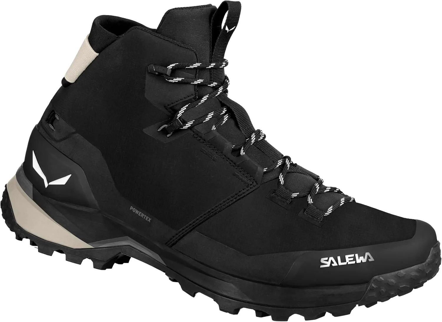 Женские водонепроницаемые трекинговые ботинки Salewa Puez Mid Powertex для хайкинга и треккинга, черный — фото 3